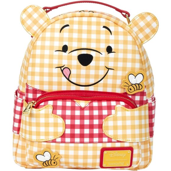 🆕Loungefly Women Disney Winnie The Pooh Gingham Mini Backpack Shoulder Bagpack - Picture 4 of 11